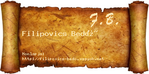 Filipovics Bedő névjegykártya
